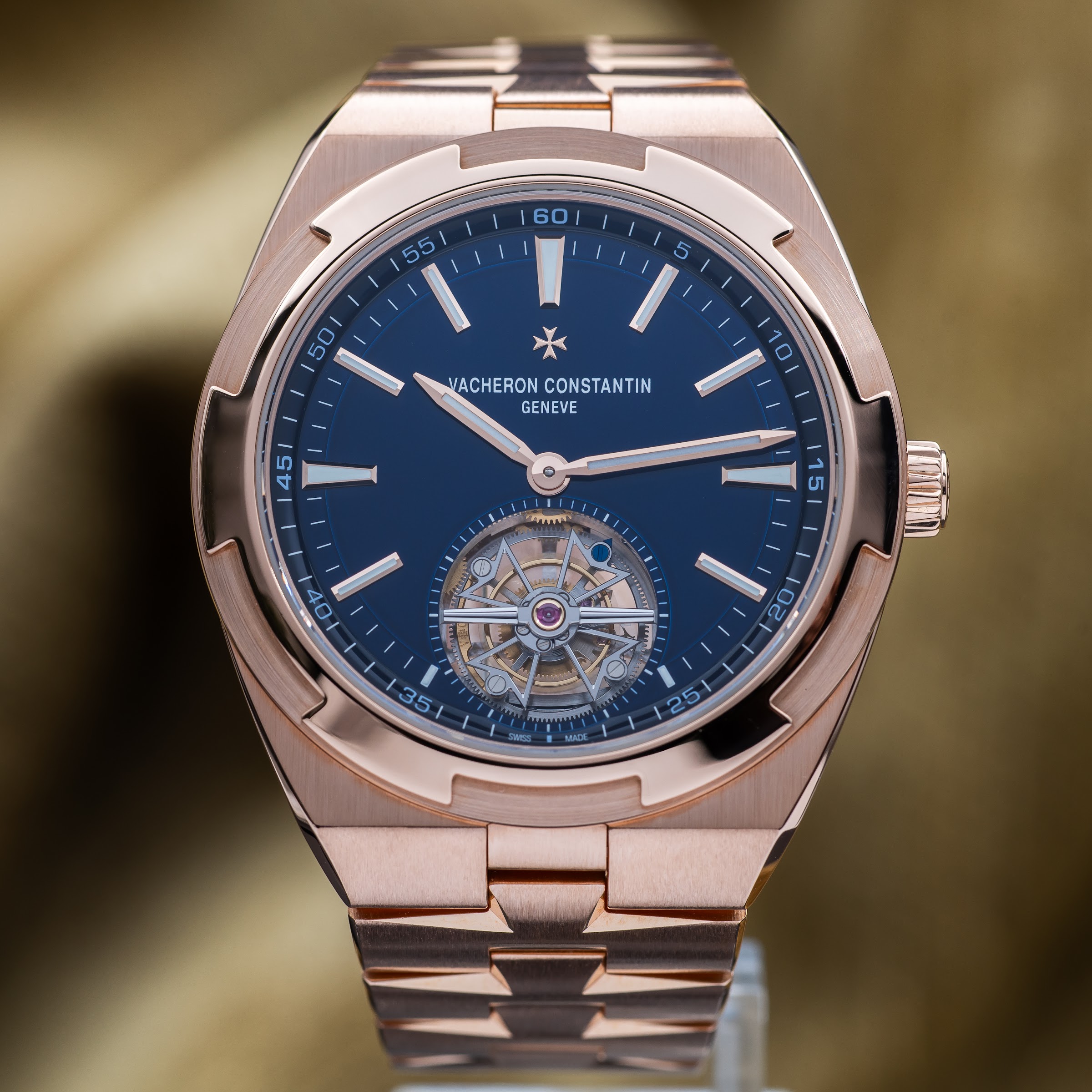 Vacheron Constantin Overseas Tourbillon Rose Gold Blue Dial 42.5mm VC 6000V/110R - 1