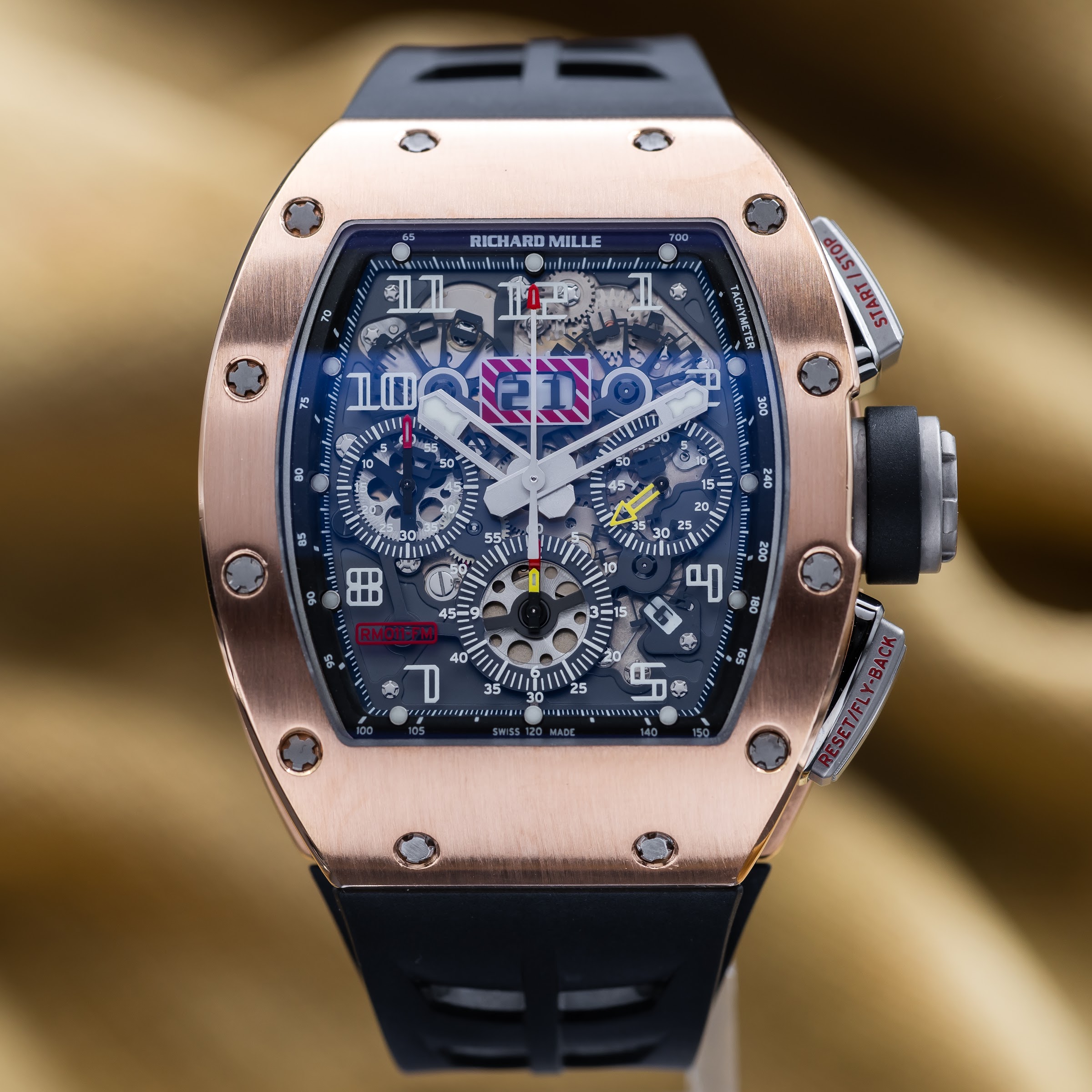 Richard Mille Flyback Chronograph Felipe Massa Rose Gold Ti - RM 011 RM011 FM Full Set Serviced
