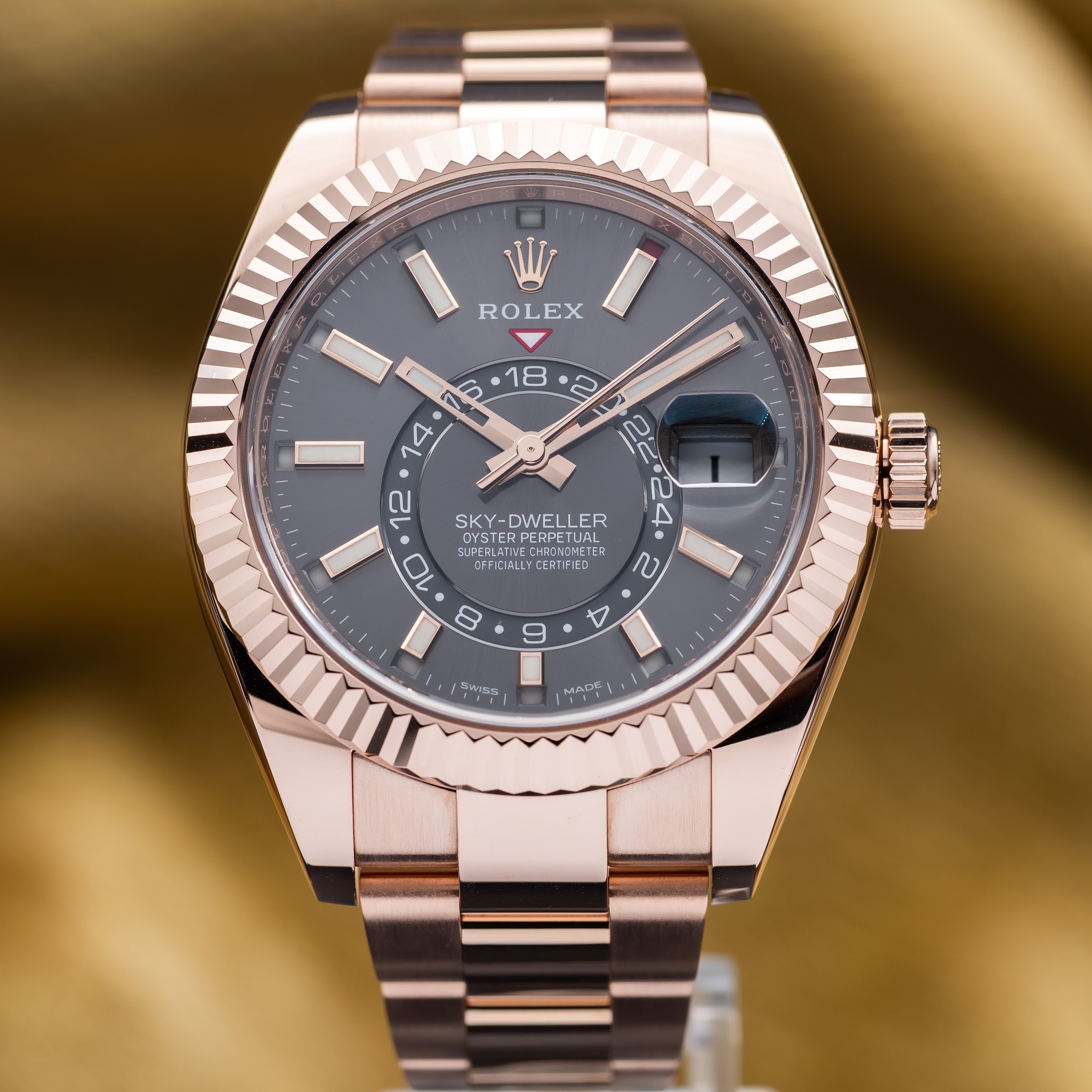 Rolex Sky-Dweller Everose Gold Rhodium Dial 42mm 326935 - Complete Set